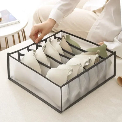 Foldable Underwear Drawer Organizer - Closet Storage Box Divider for Underpants, Socks, Bras & Clothing Accessories