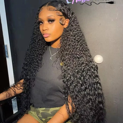 Deep Wave HD Lace Frontal Wig – 13x4/13x6 Water Wave Curly 30” Human Hair Lace Front Wig Clearance Sale