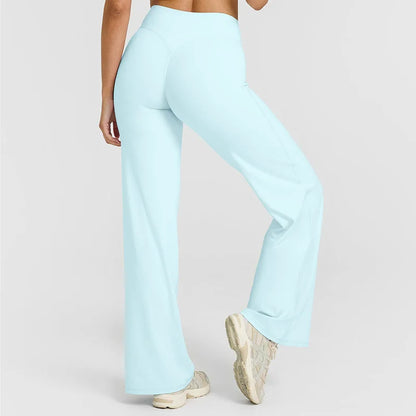 Women’s Ultra Soft Butter Yoga Pants – Mid Waist Straight Leg Sports Trousers for Gym, Pilates & Running