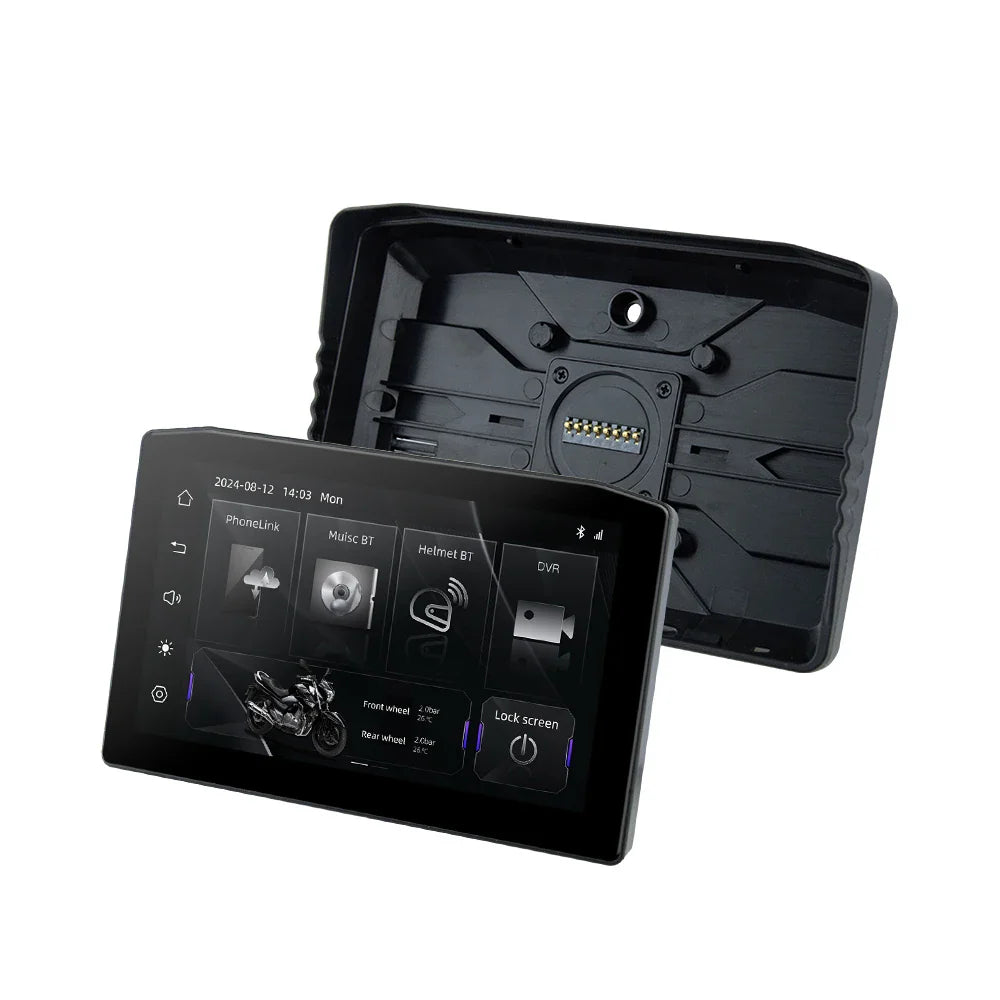 EKIY 6.25" Portable Digital Dashboard with Wireless CarPlay & Android Auto GPS Navigation - Anti-Theft Removable Screen for Motorcycle   2/2
