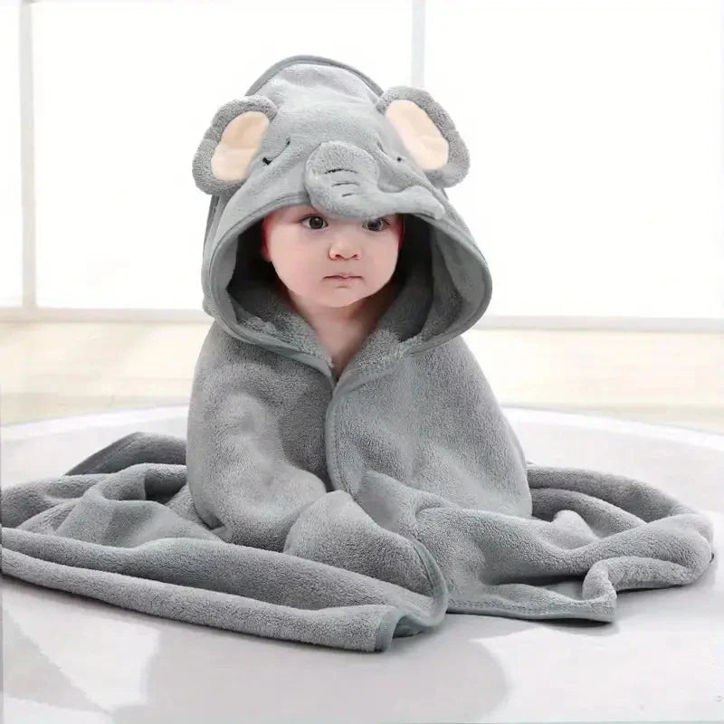 Animal Baby Bathrobe – Soft, Quick-Absorbent Hooded Coral Velvet Sleeping & Cuddle Robe for All Occasions