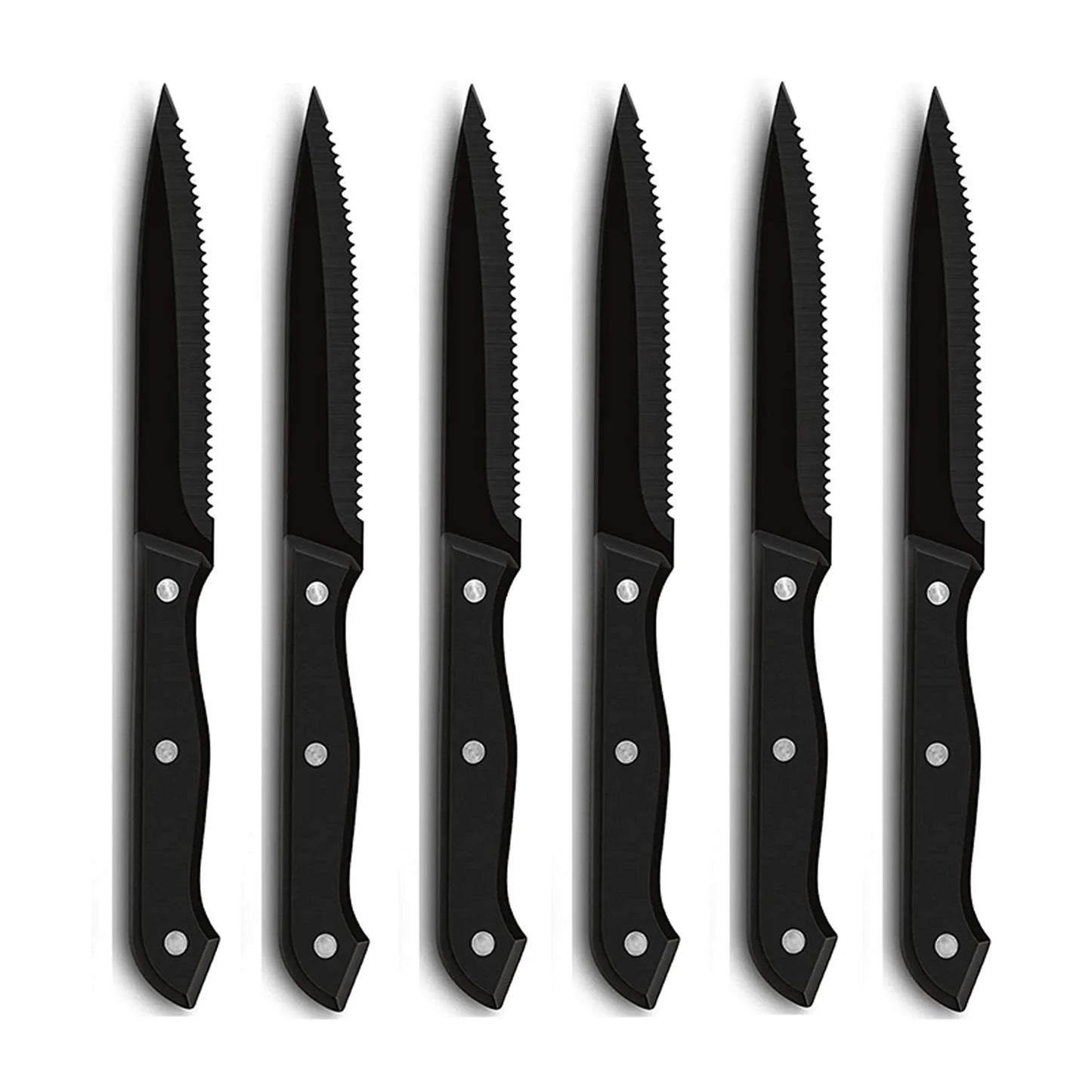 1/4/6/8/12-Pc Steak Knife Set – Full Tang Serrated Stainless Steel Knives for Beef, Bread & Restaurant Table Dinner Use