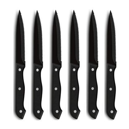 1/4/6/8/12-Pc Steak Knife Set – Full Tang Serrated Stainless Steel Knives for Beef, Bread & Restaurant Table Dinner Use