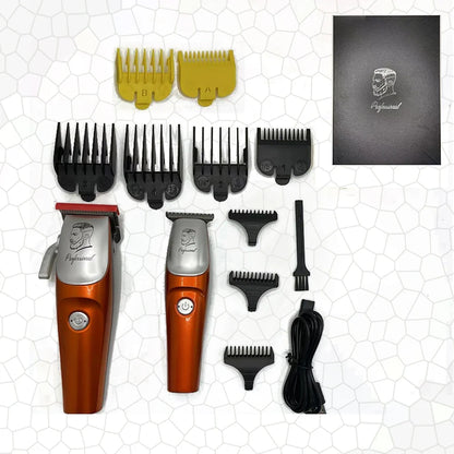Professional Men’s Hair Clipper Set - Vintage 6500RPM Low-Noise Ceramic Blade Trimmer for Home & Salon Use
