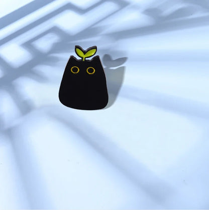 Cute Black Cat Enamel Pin – Cartoon Animal Metal Brooch Badge Jewelry Gift for Kids Punk Style