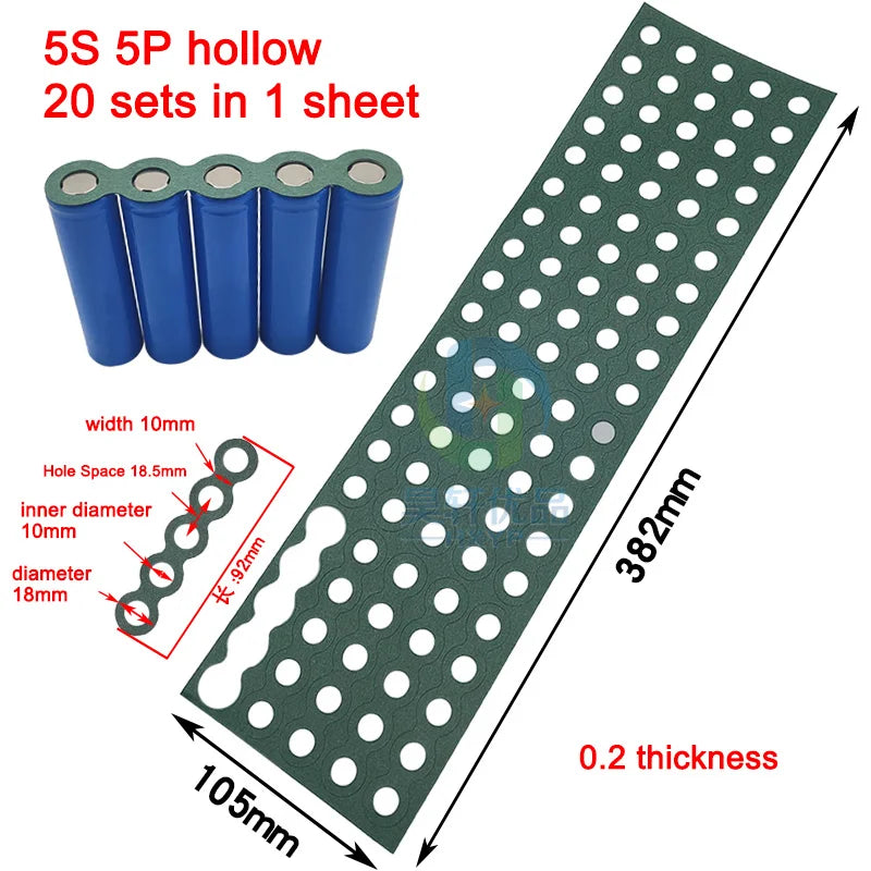 18650 Li-ion Battery Insulation Gaskets – Barley Paper Adhesive Pads for Lithium Cell Protection & Isolation