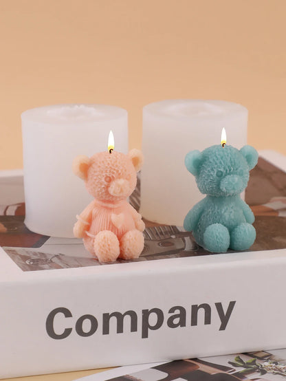 Cute Little Bear Silicone Mold – DIY Candle, Gypsum & Ornament Mold