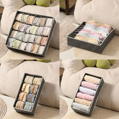 Sock & Underwear Organizer Drawer Divider – Foldable Closet Storage Bins for Bra, Underpants, Scarves, and Ties