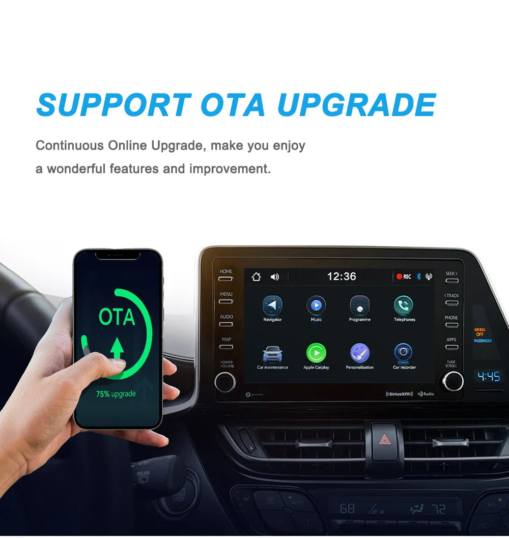 2-in-1 Wired to Wireless CarPlay & Android Auto Adapter – 5GHz WiFi Mini Dongle for 99% of Cars with Original Wired Systems