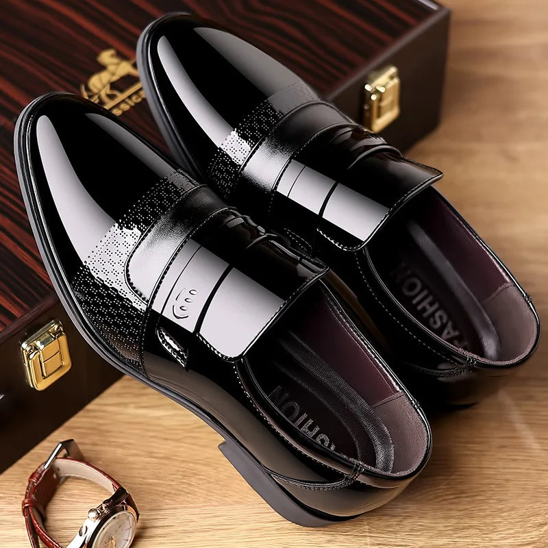 Luxury Men's Leather Oxford Shoes - Retro Carved Lace-Up Brogue Wedding & Formal Business Dress Shoes