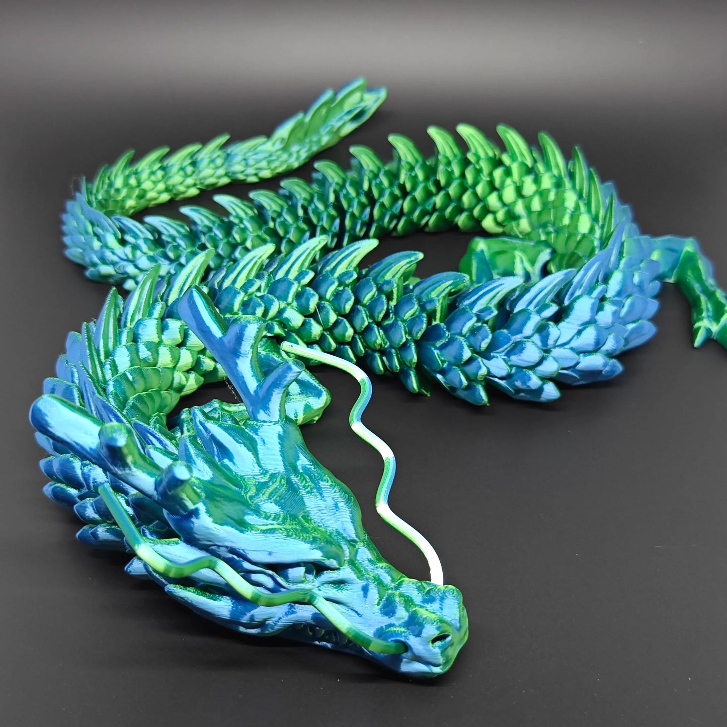 3D Printed Gem Dragon Fidget Toy - Articulated Rotatable Crystal Dragon Gift
