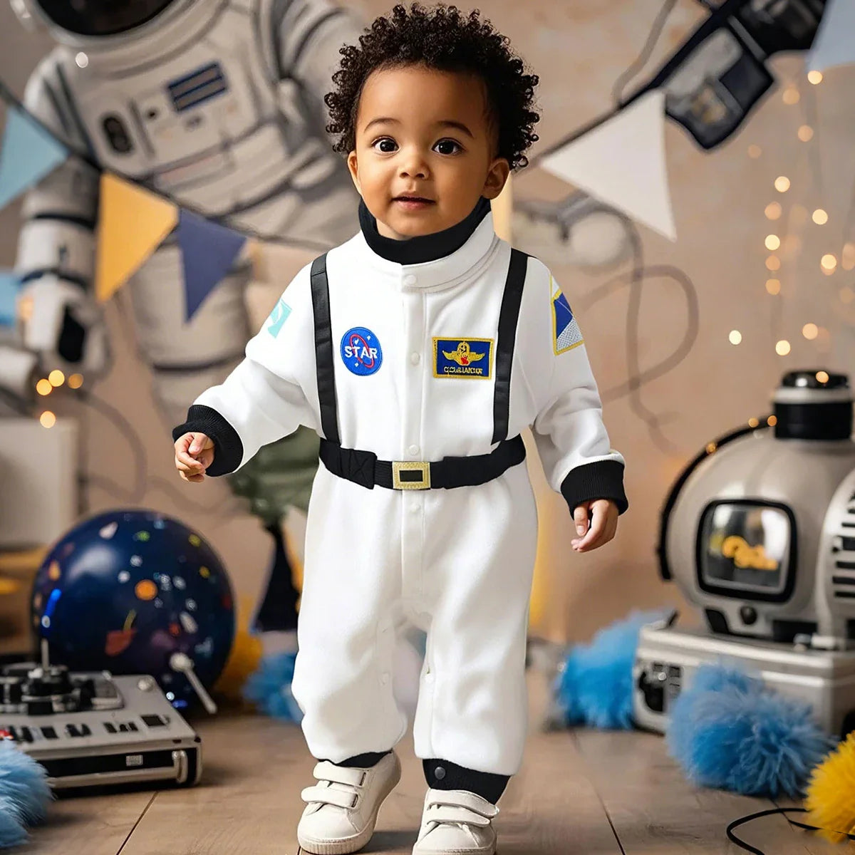 Toddler Astronaut Costume – Baby Boys Space Suit Romper, Infant Halloween & Birthday Party Cosplay Jumpsuit