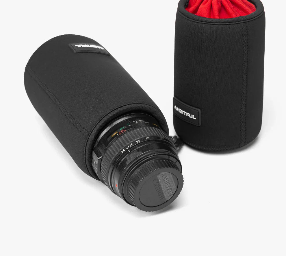 AMBITFUL Camera Lens Drawstring Bag — S/M/L/XL Pouches for Canon, Sony, Nikon DSLR Lenses