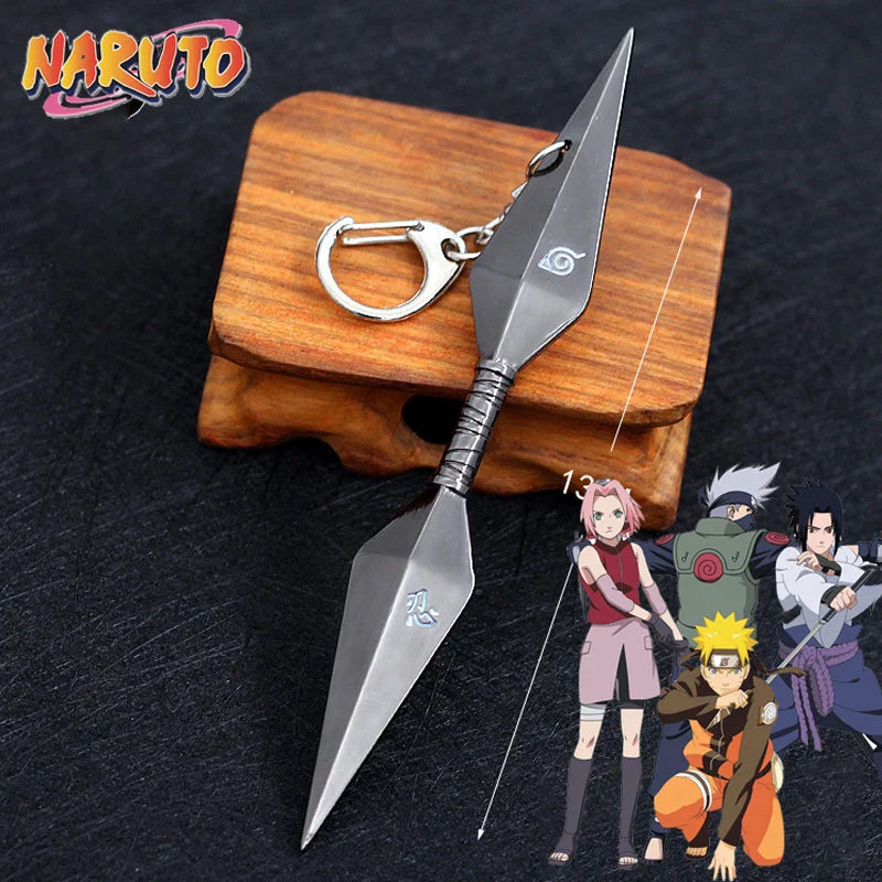 Anime Naruto Weapon Keychain Set – Metal Models of Asuma, Zabuza Sword, Kisame, Hidan, Minato Kunai & Flying Thunder God Cosplay Toys for Boys
