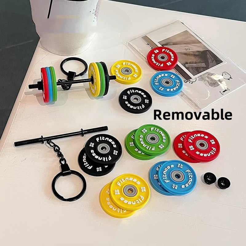 2025 Silicone Barbell Dumbbell Keychain – DIY Gym Gift for Fitness Lovers & Trainers