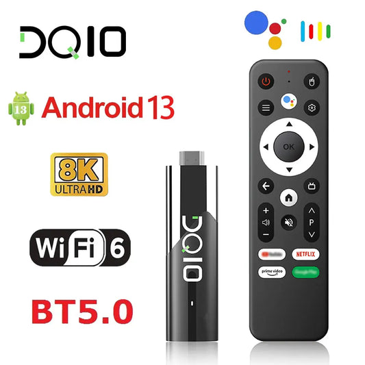 LEMFO DQ10 ATV Mini TV Stick – Android 13, 8K & 4K Support, WiFi 6, Allwinner H618 Quad-Core, Voice Remote Smart TV Box