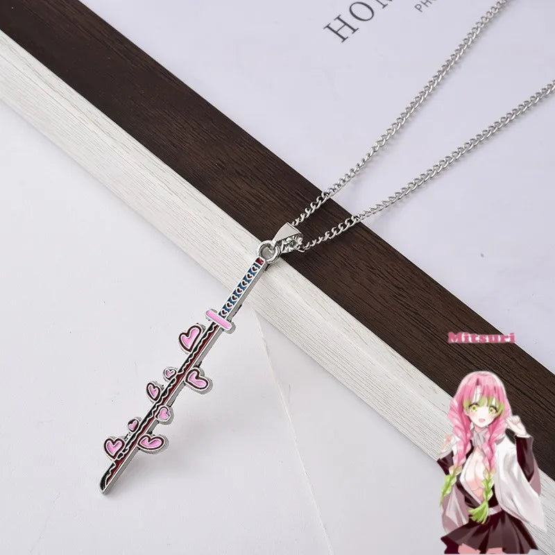 Demon Slayer Anime Necklace – Kimetsu no Yaiba Enamel Pendant Choker, Stainless Steel Cosplay Jewelry Gift
