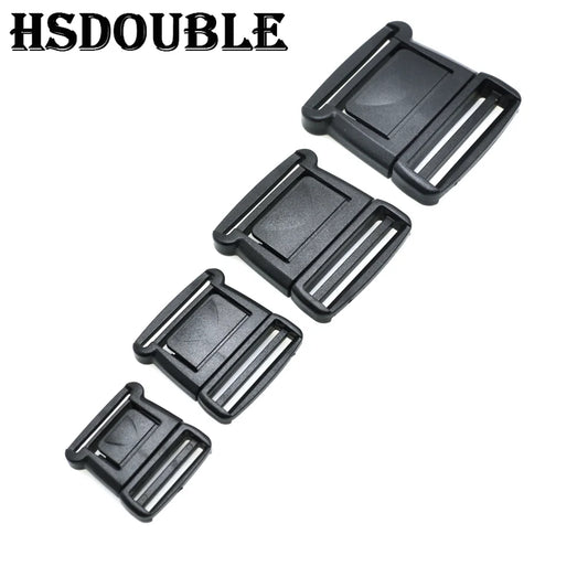 10pcs Black Plastic Center Release Buckle Set – Durable Outdoor Bag & Luggage Fastener Accessories for Travel & Student Bags