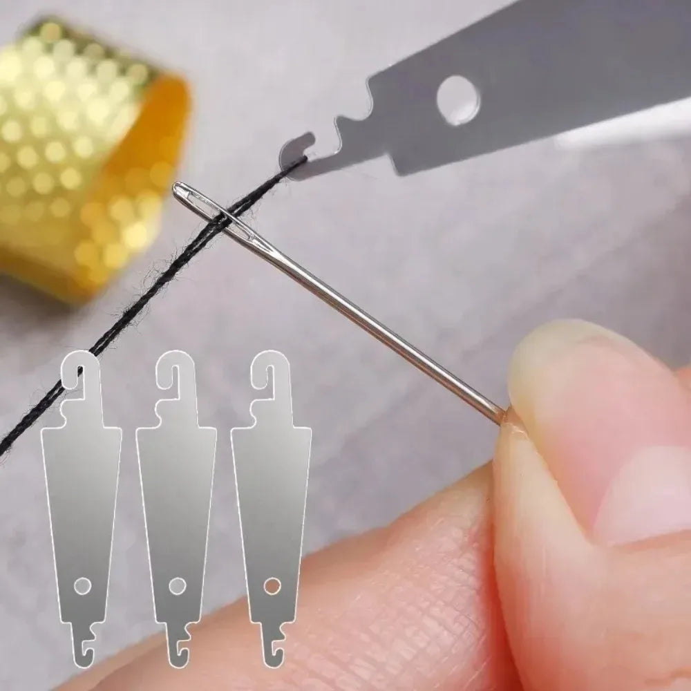 Stainless Steel Sewing Needle Set with Threader – Embroidery & DIY Household Sewing Tools for Apparel, Craft & Repair Use