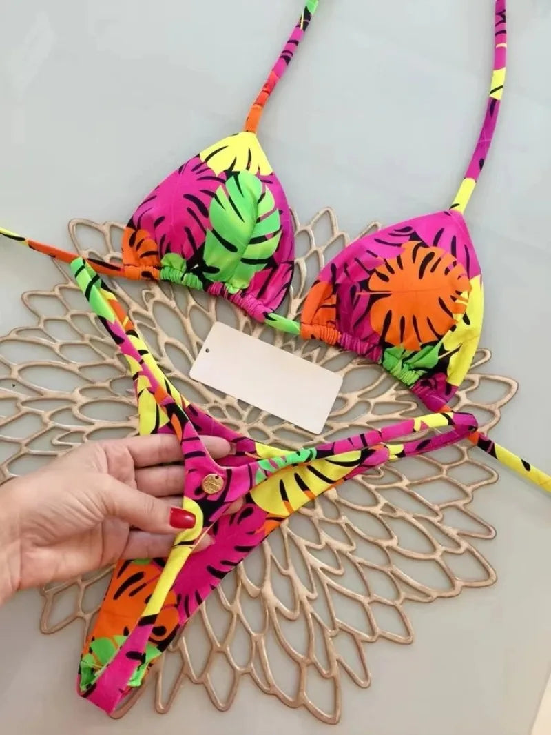 Women’s Leopard Print Bikini Set – Sexy Swimwear for Beach Vacation, Thong Bathing Suit & Summer Beachwear
