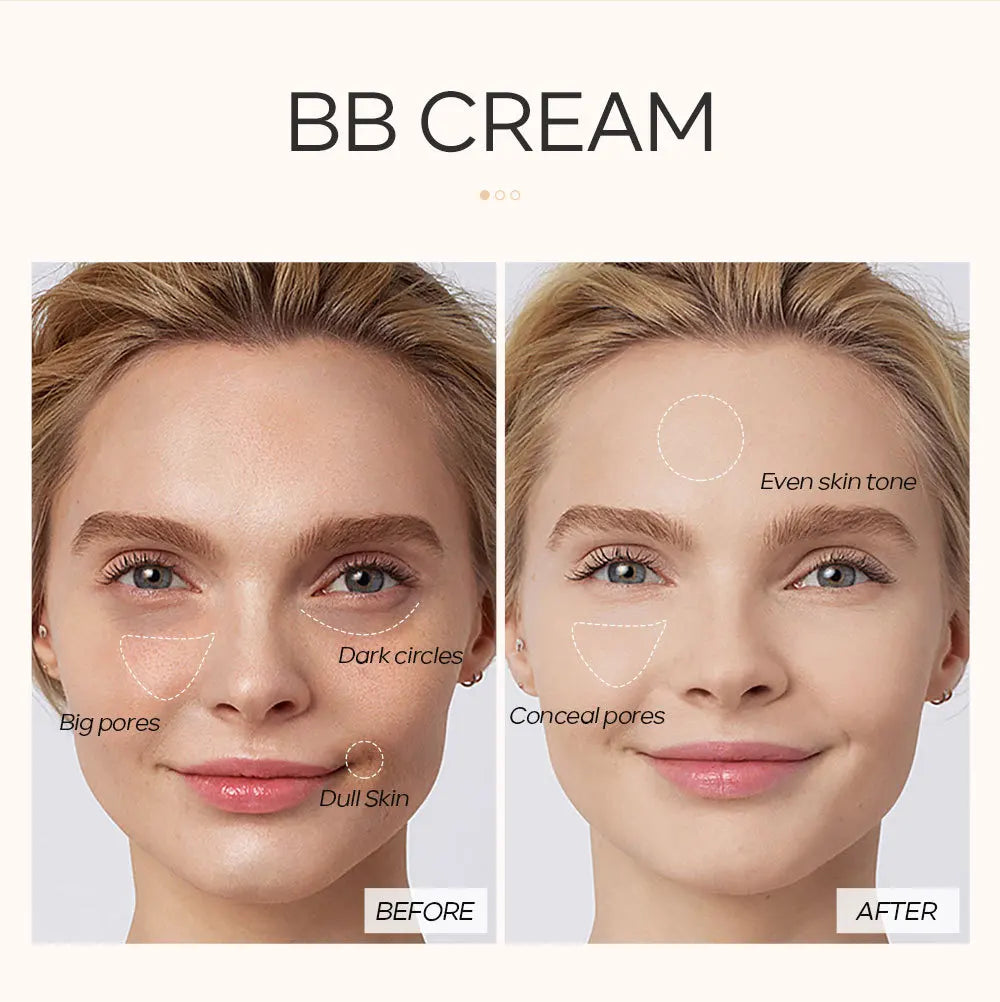 6-Color BB Cream Concealer – 30ml Natural Face Primer & Coverage Foundation