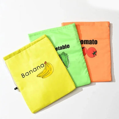 Insulated Fresh Keeper Bag - Reusable Vegetable Storage Organizer with Drawstring Closure for Bananas, Lettuce and Produce