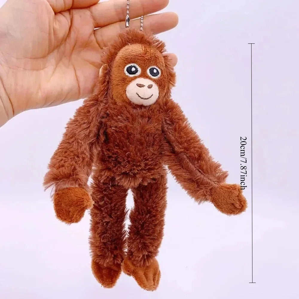 Cute Monkey Plush Pendant Keychain – Soft Stuffed Hanging Doll Backpack & Bag Accessory 🐵✨