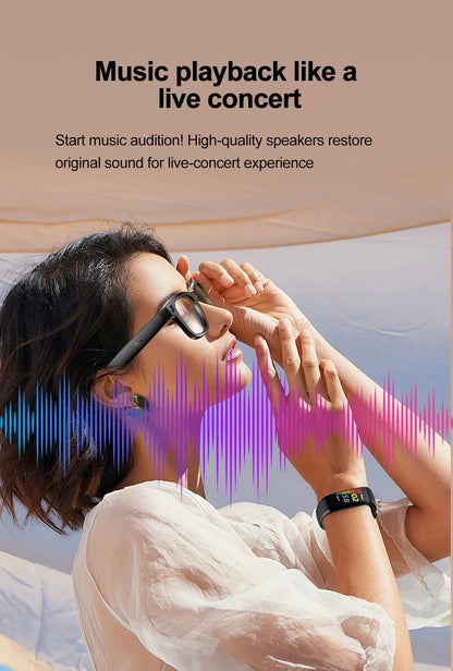 Smart AI Glasses — Video Recording, Photo Recognition, Translation, Bluetooth with 260mAh Battery, IP65 Waterproof