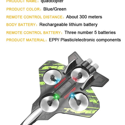 2.4G Remote Control Fighter Foam Glider – LED Stunt UAV Helicopter Aircraft Model