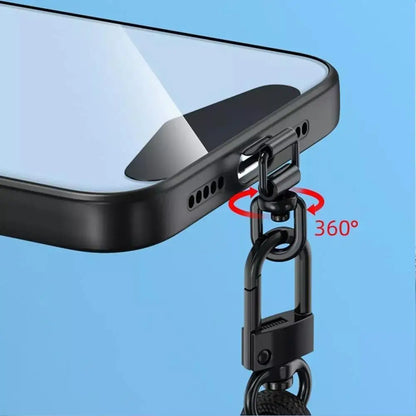 Upgraded 360° Rotatable Stainless Steel Phone Tether Tab - Metal Patch Gasket & Cellphone Lanyard Safety Connector Piece