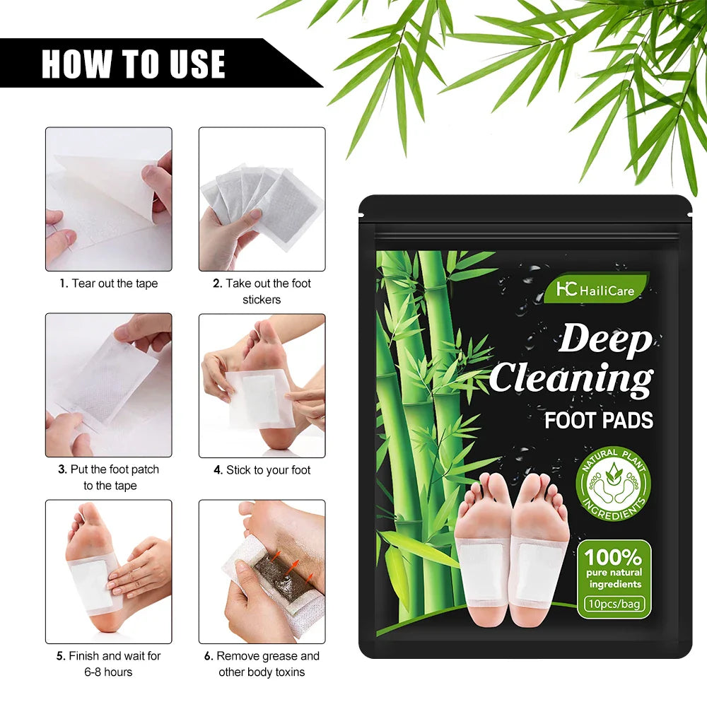 10PCS Herbal Detox Foot Patches – Stress Relief & Deep Sleep Aid | Natural Foot Care & Body Cleanse