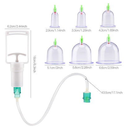 12/24-Cup Chinese Vacuum Cupping Therapy Set – Pull-Out Suction Massager for Pain Relief & Muscle Relaxation