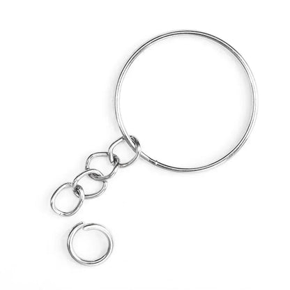 50/100pcs Stainless Steel Keyring Set – Split Rings, Lobster Clasps & Chains for DIY Keychains & Keyfobs