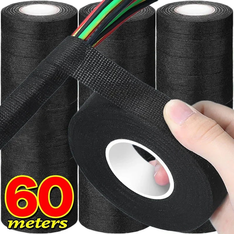 Heat-Resistant Electrical Tape – Waterproof Fabric Cloth Wrap for Auto Wiring, Cable Organizer & Harness Insulation