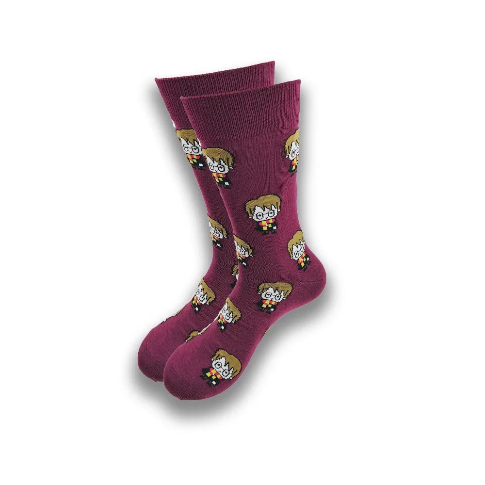 Spring and Autumn Cartoon Movie Character Socks for Men & Women – Funny Fashion High Quality Crew Tube Socks, Unisex Casual Cotton Socks