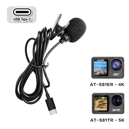 High-Fidelity External Microphone for Sport & Action Camera – 1.5M Micro USB Connector Cable (V39 V316)