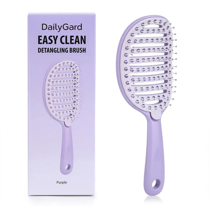 Self Cleaning Foldable Hair Brush with Anti-Static Massage Comb for Women and Home Salon Use
