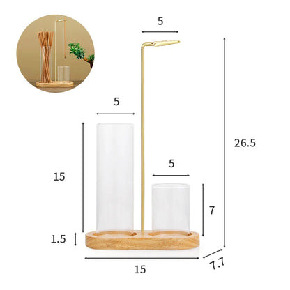 Incense Stick Holder with Ash Catcher — 2-in-1 Organizer and Anti-Flying Ash Burner