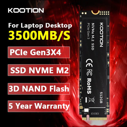 KOOTION X15 M.2 NVMe SSD - 256GB, 512GB, 1TB PCIe Internal Solid State Drive for Laptop & Desktop