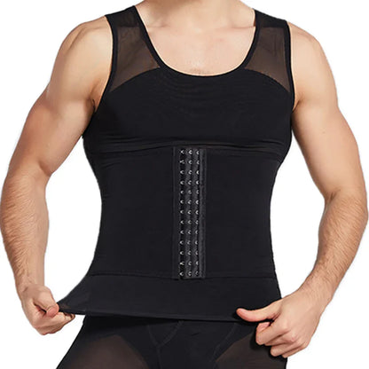 Men’s Compression Body Shaper Vest — Tummy Slimming Abdomen Sheath Corset Waist Trainer Fajas Top