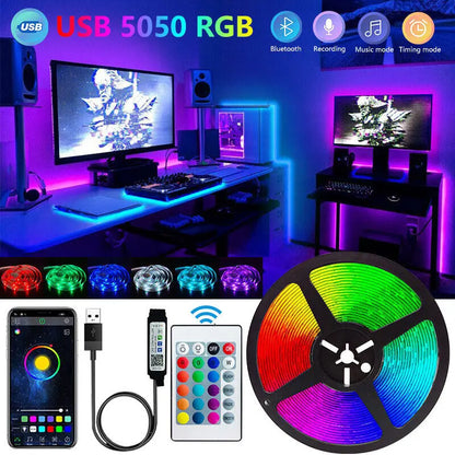 Bluetooth LED Strip Lights - Smart 5050 RGB App Remote TV & Home Decor Lighting