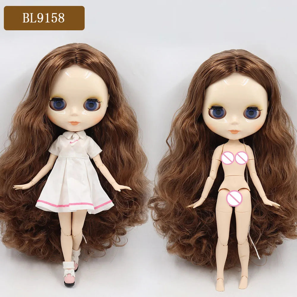 ICY DBS Blyth Doll – 1/6 BJD Customized Nude Joint Body, White Skin Glossy & Matte Face, 30cm Girl Toy Gift