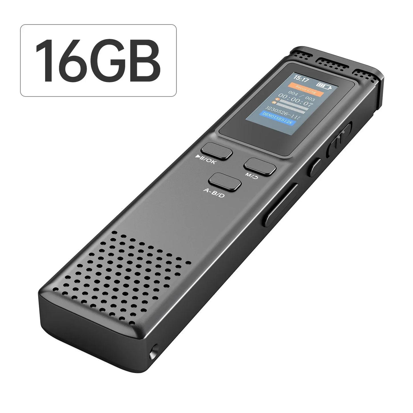 64GB/16GB/8GB Digital Voice Recorder – Voice Activated Audio Recording, Noise Reduction, MP3 Playback, 288hrs Storage