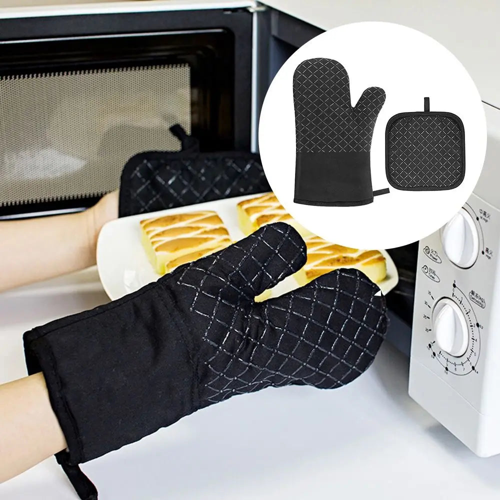 Microwave Cotton Baking Gloves – Anti-Scalding Heat-Resistant Oven Mitts, Non-Slip Insulation for Bakeware