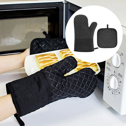 Microwave Cotton Baking Gloves – Anti-Scalding Heat-Resistant Oven Mitts, Non-Slip Insulation for Bakeware