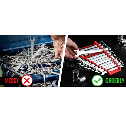 Plastic Wrench Organizer Tray – Tool Rack Holder for Spanners, Sockets & Standard Wrench Storage