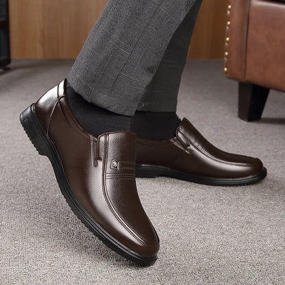 Men’s Genuine Leather Handmade Loafers - Soft Breathable Slip-On Business Casual Shoes
