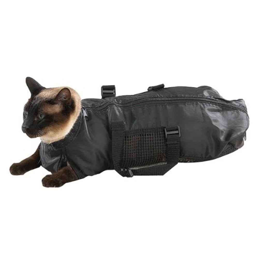 Mesh Cat Grooming & Bathing Bag – Adjustable Oxford Cloth Pet Restraint for Nail Trimming, Anti-Scratch & Bite