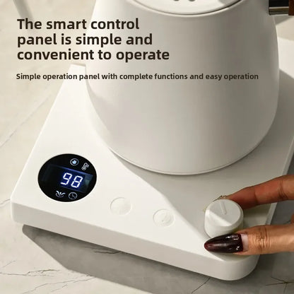 1000W Electric Gooseneck Kettle 1L 304 Stainless Steel – Intelligent Temperature Control Coffee & Tea Kettle with LED Display, Fast Heating Hot Water Boiler