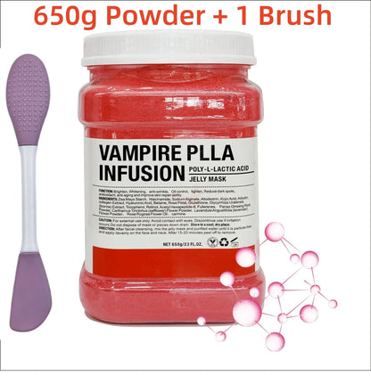 650g Chamomile Hyaluronic Acid Facial Moisturizing Mask Powder with Silicone Brush, Rose Jelly Mask for Skin Elasticity